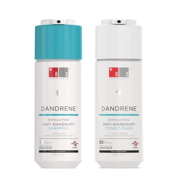 DS Laboratories Dandrene Anti Dandruff Shampoo & Conditioner - Dry Scalp Dandruff Treatment Shampoo Conditioner Set, Seborrheic Dermatitis & Psoriasis