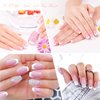 AORAEM White French Nail Tips 120 PCS Short French Style Acrylic Nail Tip 12 Sizes False Nail Clear and White Press on Nails for Women