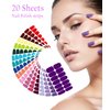 280 Pcs 20 Sheets Light Color Nail Wraps Self-Adhesive Gel Nail Strips Gradient Glitter Solid Color Nail 3D Semi Cured Gel Nail for Women Girls Salon Nail Art