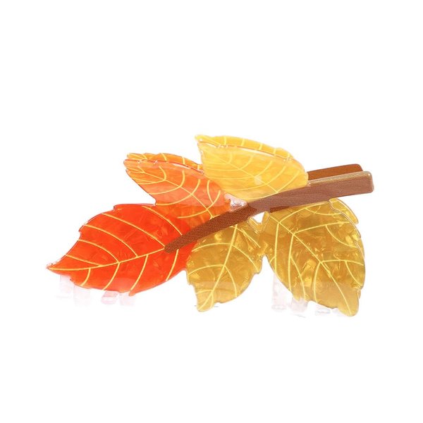 Autumn Leaf Shape Hair Claw Clip Colorful Non-Slip Hair Accessories for Medium Hair Women Girls