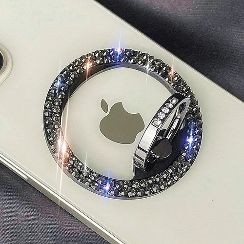 Bling Magnetic Cell Phone Ring Holder Grip Compatible with MagSafe，Glitter Sparkle Magnet Finger Phone Ring Grip Stand Holder Compatible with iPhone 15 14 Plus 13 12, Pro, Pro Max, Mini(Black)