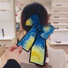 Dobovova Women's Van Gogh Classic Oil Painting Imitation Silk Flat Angle Hair Scarf Silky Soft Headband