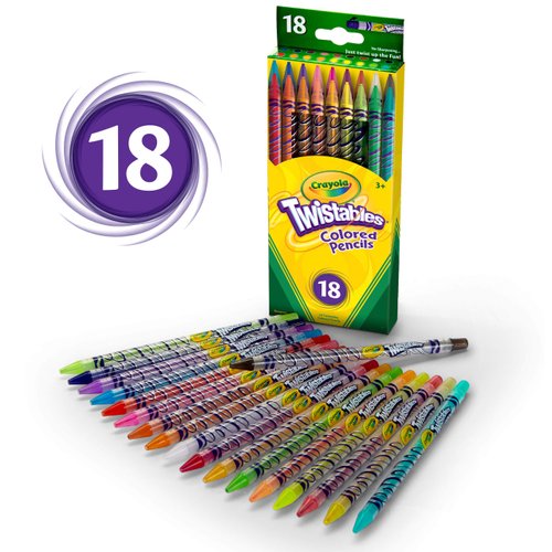 Crayola Twistable Colored Pencils For Kids, Fun School Supplies, 18 Count, Gifts For Kids, Ages 3+