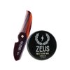 ZEUS Mustache Wax & Folding Mustache Comb Grooming Set for Men – Folding Mustache Comb & Natural Mustache Wax to Tame, Nourish Facial Hair