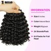 BECUS 6Packs Gogo Curl Crochet Hair for Black Women Jamaican Bounce Wand Curl Crochet Hair 8Inches Short Crochet Curly Braiding Synthetic Hair Extensions 24 Root/Pack(Natural Black #1B)