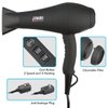 Hair Dryer 1875W, Negative Ionic Fast Dry Low Noise Blow Dryer, Professional Salon Hair Dryers with Diffuser, Concentrator, Styling Pik, 2 Speed and 3 Heat Settings (Bk)