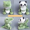 Panada Stuffed Animals Disguise As Crocodilian Adorable Plushies Panda Cosplay as Dinosaur, Plush Toys as Great Gift for Birthday, Valentine, Christmas Stuffed Animal for Daily