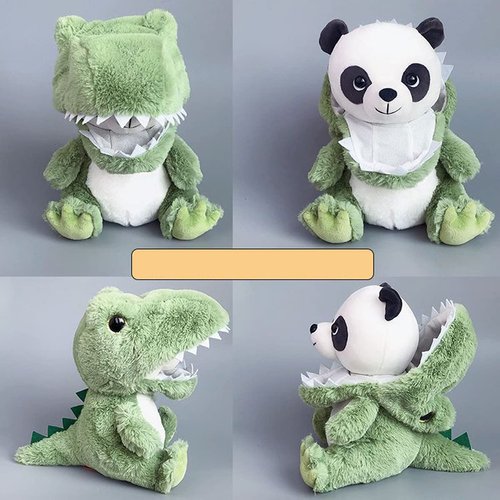 Panada Stuffed Animals Disguise As Crocodilian Adorable Plushies Panda Cosplay as Dinosaur, Plush Toys as Great Gift for Birthday, Valentine, Christmas Stuffed Animal for Daily