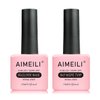 AIMEILI Soak Off Hema-Free Gel Nail Polish Builder Base and No Wipe Top Set - 2 x 15ml