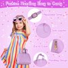 Learn2M Purple Play Purse for Little Girls Ages 3-6, My First Purse Toy with Handbag, Makeup Set, Sunglasses, Smartphone, Wallet, Car Keys, Credit Cards and Fake Money