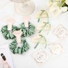DEEKA 24 Pcs Bridesmaid Gifts Set Pearl Hair Claw Clips & Tie the Knot Bridesmaid Bracelet & Satin Scrunchies Proposal Gift Box Bridal Party Gift Bachelorette Party Favors (White&Sage Green)