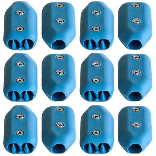 5/8 Inch E-Z-TY Reusable Rope Clamps - Twelve (12) Pack Size (Blue)