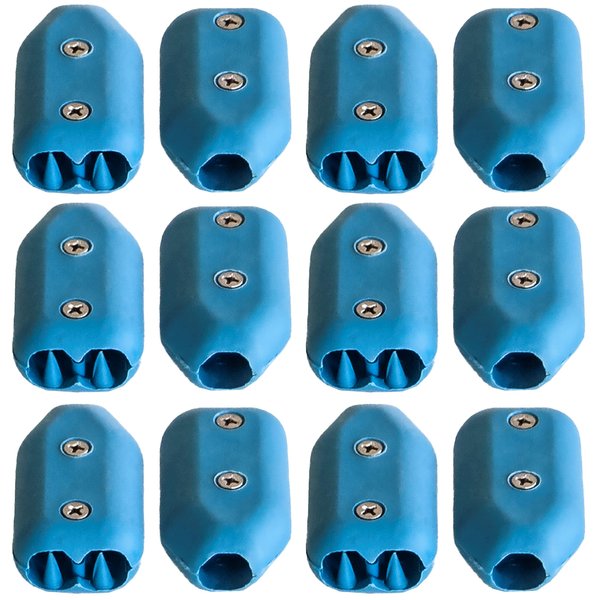 5/8 Inch E-Z-TY Reusable Rope Clamps - Twelve (12) Pack Size (Blue)