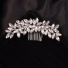 Teyglen Simple Full Rhinestones Bride Wedding Hair Comb Crystal Hair Pieces Luxurious Hair Accessories for Bride Bridal Side Hair Combs for Women Bride Girls (Silver)