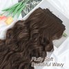 Clip in Hair Extensions 6 PCS Natural Soft Hair Blends Well Hair Extensions 20 Inch Light Brown Long Wavy Hairpieces for Women