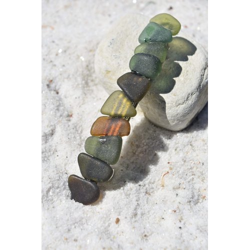 Genuine Surf Tumbled Earth Tones Sea Glass French Barrette Hair Clip 4" or 100 mm Length - Quantity of 1