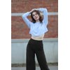 Promover Capri Pants for Women Wide Leg Yoga Pants for Women High Waisted Crop Pants Comfy Stretch Workout Casual Lounge Dress Flare Pants(Black,L,22")