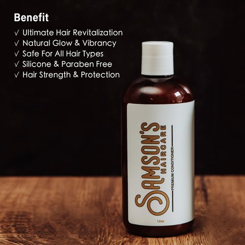 SAMSON'S HAIRCARE Daily Nourishing Conditioner, Paraben & Silicon-FREE Safe Ingredients, For Daily Use, Skin and color safe PH level, 12 oz.