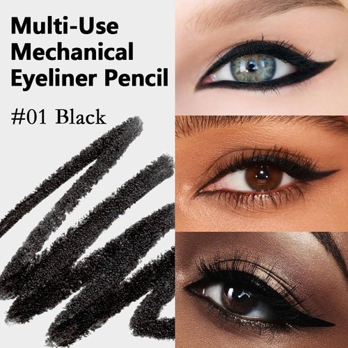 Kaely 2Pcs Black Light Brown Shimmer Gel Eyeliner,Eye Liner Waterproof Smudge Proof,Multi-Use Pencil Eyeliner,Built in Sharpener,Longwearing Eye Makeup,delineador de ojos contra el agua,01+04