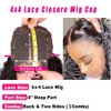 Jasperel Deep Wave Closure Wig Human Hair 4x4 Transparent Lace Front Wigs for Black Women 150% Density Wet and Wavy Glueless Wigs Human Hair Pre Plucked Bleach Knots Natural Color 22 Inch
