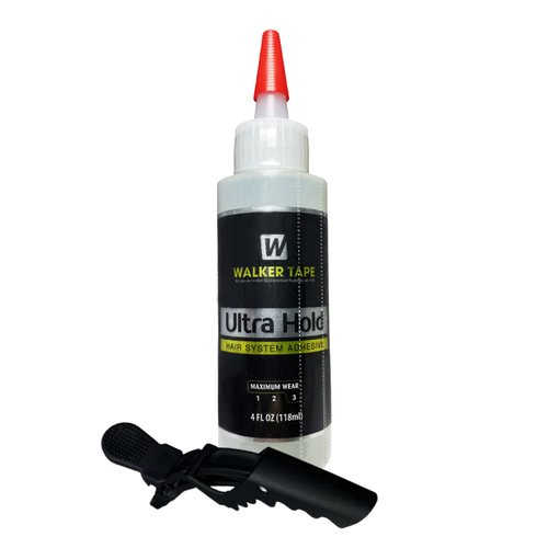 Ultra Hold Hair System Adhesive 4oz w/Hair Sectioning Clip Bundle Pack | Waterproof Invisible Long-Lasting | Front Bonding Weave Toupees Wigs Extensions Lace Wig Glue | Bold Hold Adhesive