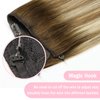 SURNEL Wire Hair Extensions Real Human Hair 20 inch 80g Balayage Walnut Brown to Ash Brown and Golden Blonde Remy Real Hair Extensions Invisible Wire Human Hair Extensions(20,3/8/22)