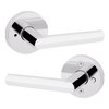 Kwikset Milan Interior Privacy Door Handle with Lock, Door Lever For Bathroom and Bedroom, Polished Chrome Reversible Keyless Push Button Lock Door Lever