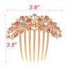 Sankuwen Women Rhinestone Inlaid Flower Hair Comb Hairpin Barrette Accessory,Also Perfect Mother's Day Gifts for Mom (Champagne)
