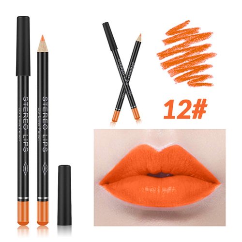 Lipliner Set Italia Deluxe 14×6×2 Vibely 12pcs Lipliner Waterproof Matte Lip Liner Pencil Lip Makeup Cosmetic Pen Set