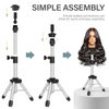 AliLeader Mannequin Head Stand Tripod for Mannequin Head Wig Stand Tripod Wig Head Stand for Training Heads and Canvas Block Head (25Inch,Silvery)