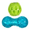 Chase 'n Chomp Squeak and Light Up Ball and Dumbbell Dog Toy, Mental & Physical Stimulation, Small, 2 Pack