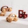 Promise Babe 2pc Wooden Rattle Organic Wooden Cars Push Car Toys Montessori Educational Natural Wood Toys Inspired Baby Newborn Perfect Shower Gift