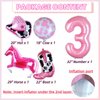Kwuz Western Cowgirl Balloons Pink 3rd Birthday Party Decorations, Retro Horse Cowgirl Hat Boot Balloons Girls Western Theme Rodeo Birthday Party Decorations Supplies Decor (32Inch Pink 3 Balloon)