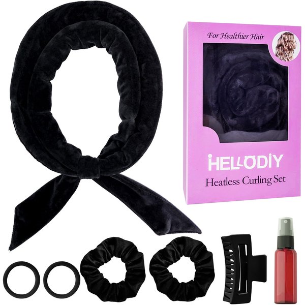 Hellodiy Heatless Curls Headband, Upgraded 63" Extra Long Heatless Curling Rod Headband Soft Heatless Hair Curler,Overnight Hair Curlers to Sleep In