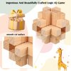 Suzile 20 Pcs Wooden Brain Teaser Puzzles Small 3D Wooden Puzzles Wood Block Puzzle Logic Box Lock Mind IQ Test Removing Assembling for Adults