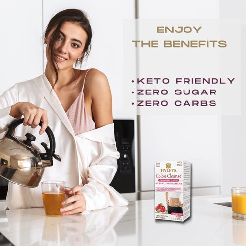 Hyleys Colon Cleanse Tea Cranberry Flavor - 25 Tea Bags (1 Pack)