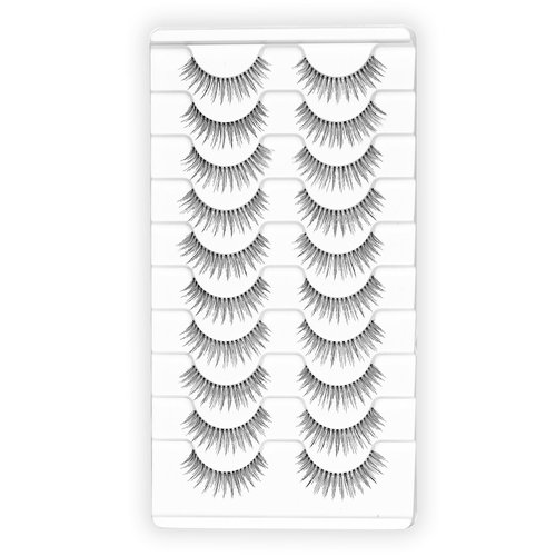 KSYOO Light Volume False Lashes Natural Look, False Eyelashes Natural Look, Medium-Length Rounded lashes Seamlessly with Your Natural Lashes -10 Pairs (Natural N10)