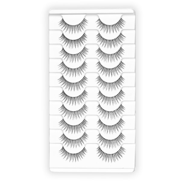 KSYOO Light Volume False Lashes Natural Look, False Eyelashes Natural Look, Medium-Length Rounded lashes Seamlessly with Your Natural Lashes -10 Pairs (Natural N10)