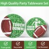 AURORAPARTY 122pcs Football Party Supplies Birthday Party Tableware Set Include Paper Plates Napkins Plastic Tablecloth Disposable Football Party Decorations for 30 Guests