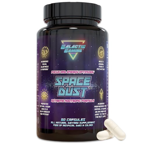 Space Dust - Extreme Nootropic (60 Capsules) - Cognitive Function, Focus, Memory, Energy, Teacrine, Caffeine, Amino Acids, Eye Health and Fatigue Reducer, Motivation and Mood Booster