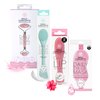 Daily Concepts Beauty Set: Lip Scrubber, Rose Quartz Roller, Eye Gel Mask, Silicone Facial Brush - Elevate Your Daily Routine for Glowing Skin