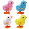 SAURAWAN 4PCS Chick Plush Wind Up Toys, Novelty Baby Chick Toys - Wind Up Easter Toys for Kids and Toddlers, Chicken Windup Toys for Easter Basket Stuffers, Party Favors - Animals Plush Wind Up Toy