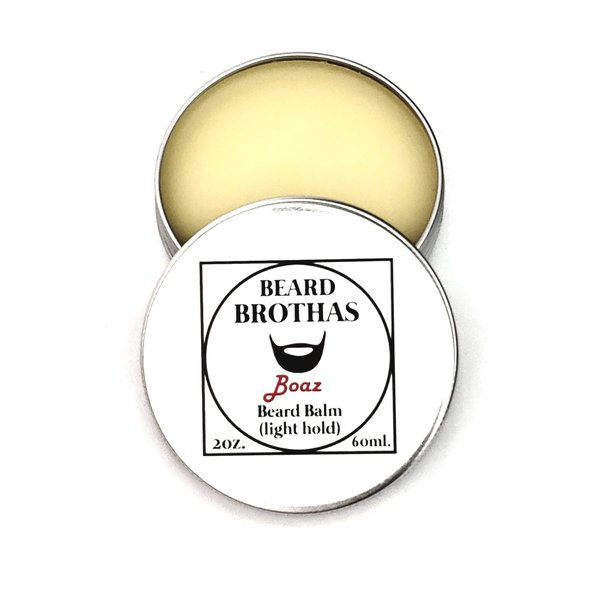 Natural Beard Balm Conditioner - All-Natural Formula with Jojoba Oil and Shea Butter for a Soft, Healthy, and Manageable Beard - Great for Men with Coarse or Unruly Hair - 2 oz. Boaz Scent.