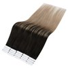 Full Shine 18 Inch Glue on Hair Extensions Off Black 1B Fading to 18 Ash Blonde Balayage Tape in Human Hair Extensions 20Pcs 50 Gram Ombre Hair Tape in Extensions Straight Hair Tape ins