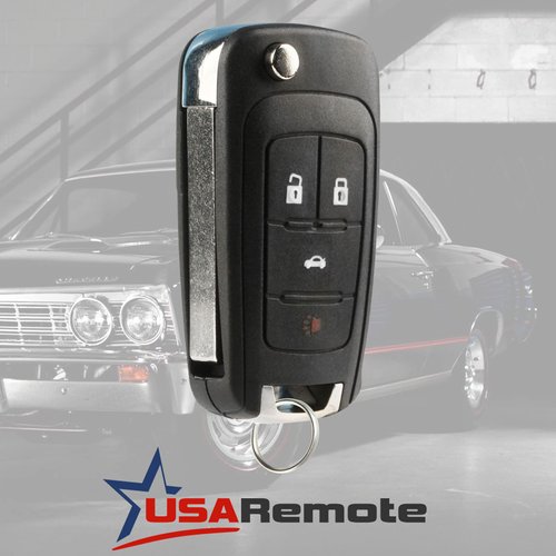 Car Key Fob Keyless Entry Remote Flip fits 2010-2017 Buick Allure Encore Lacrosse Regal Verano / Chevy Camaro Cruze Equinox Impala Malibu Sonic / GMC Terrain (OHT01060512)