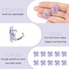 10 Pcs Small Flower Hair Clips with Rhinestone Mini Clover Cute Hair Pins Wedding Bridal Hair Accessories Decorative for Fine Hair Barrettes for Girls Women(Purple)