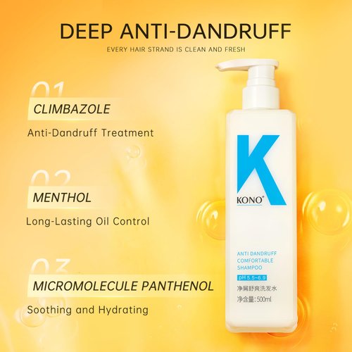 KONO Anti-Dandruff Shampoo Classic Series- Long-Lasting Relief for Itching and Flaking Scalp, Fresh and Effective Scalp Treatment for Dandruff 16.9 fl.oz