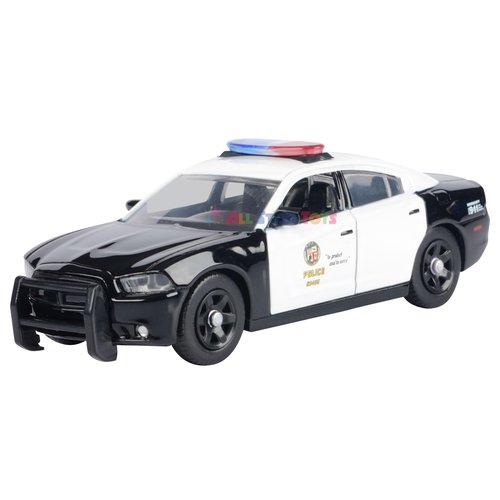Motormax 2011 Dodge Charger Los Angeles Police Department LAPD Police Pursuit Vehicle 1/43 Diecast Police Car w/Acrylic Display Case 79466