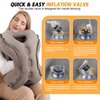 Inflatable Travel Pillow,Multifunction Travel Neck Pillow for Airplane to Avoid Neck and Shoulder Pain,Support Head,Neck,Used for Sleeping Rest, Airplane and Home Use,with Eye Mask, Earplugs,Gray