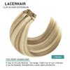 Lacer Hair Real Hair Extensions Clip In Human Hair Soft Virgin Hair For Women Light Brown Highlighted Platinum Blonde Color Thick Full Head Hair Extensions 120g 7 Pieces 18 Inch